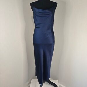 Navy Blue Silk Dress